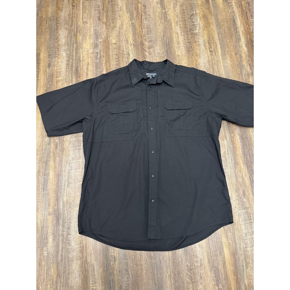 5.11 Tactical Series Mens 2XL Tall Black Short Sleeve Ripstop Utility Shirt